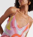 Pucci Printed silk slip dress