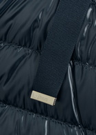 Herno Padded Hooded Glossed Shell Gilet Blue