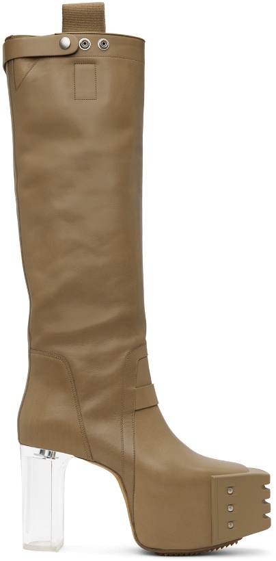 Photo: Rick Owens Taupe Pull On Platform Boots