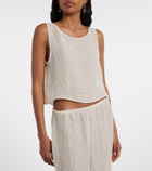 Leset Stella sequined linen-blend tank top