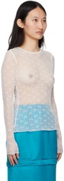 BONBOM White Mesh Long Sleeve T-Shirt