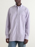 Drake's - Button-Down Collar Cotton Oxford Shirt - Purple