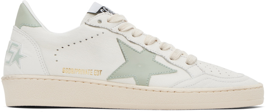 Golden Goose SSENSE Exclusive White & Green Ball Star Sneakers
