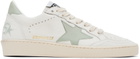 Golden Goose SSENSE Exclusive White & Green Ball Star Sneakers
