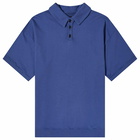 Monitaly Men's French Terry Polo Shirt in Navy