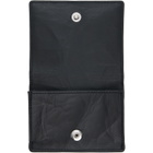 Y-3 Black Crinkled Leather Card Holder