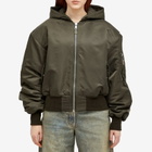 Entire Studios Women's Hooded Broad Bomber Jacket in Jade