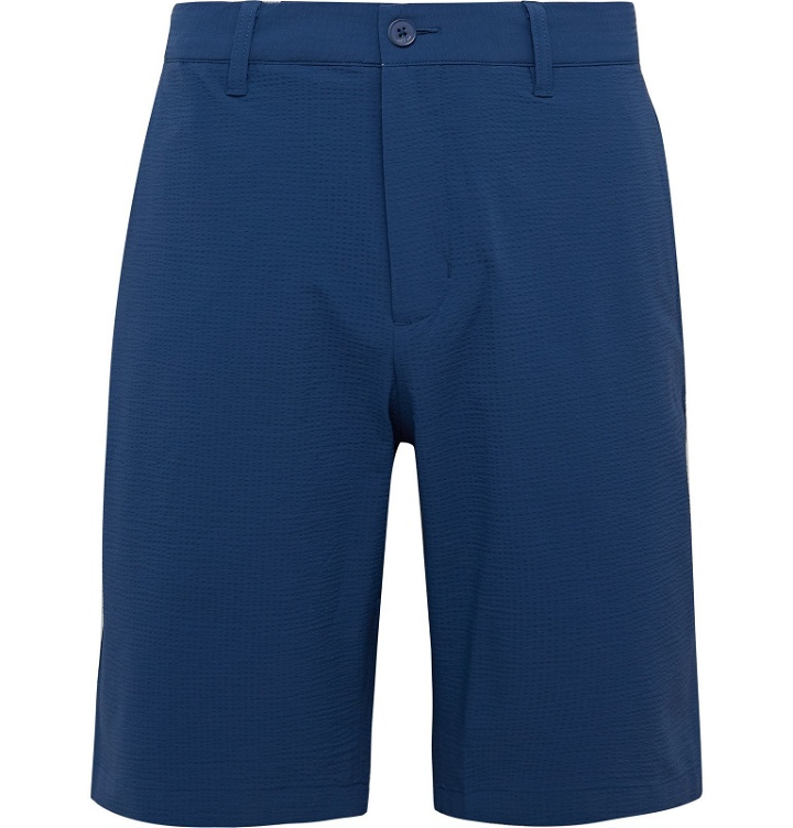 Photo: Adidas Golf - adiPure Slim-Fit Stretch-Seersucker Golf Shorts - Blue