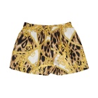 Versace Underwear Black and Yellow Leopard Brocade Boxers