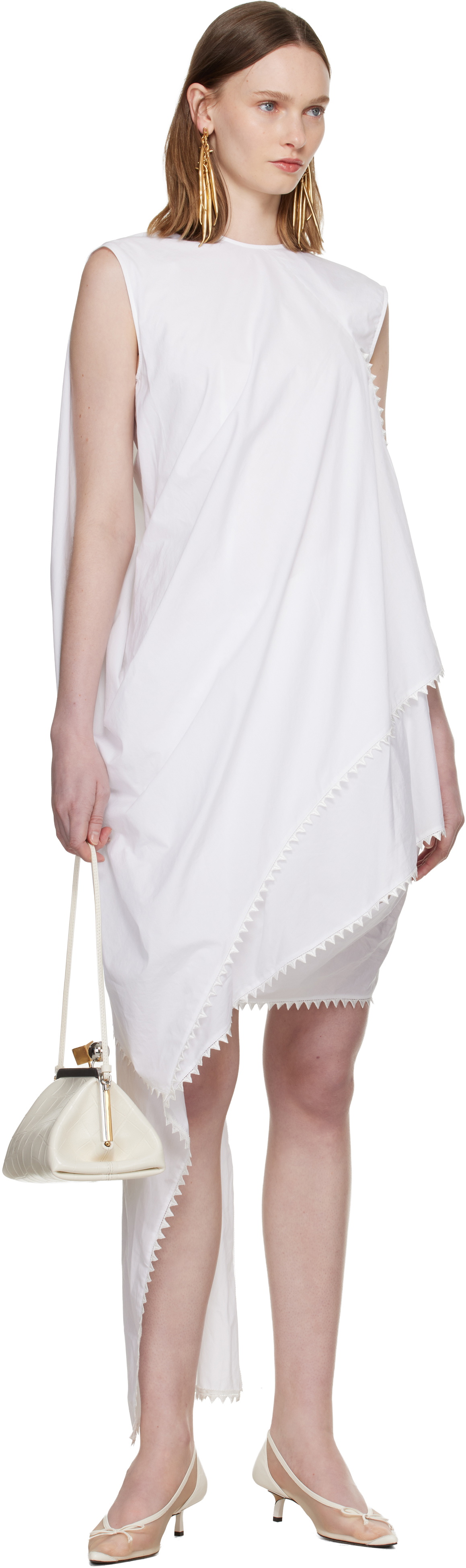 JACQUEMUS White 'The Traversin' Minidress