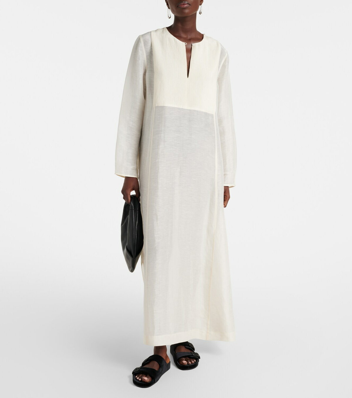 Tory Burch Pleated linen and silk kaftan