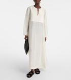 Tory Burch Pleated linen and silk kaftan