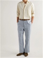 Giuliva Heritage - Luigi Perforated Linen and Cotton-Blend Shirt - Neutrals