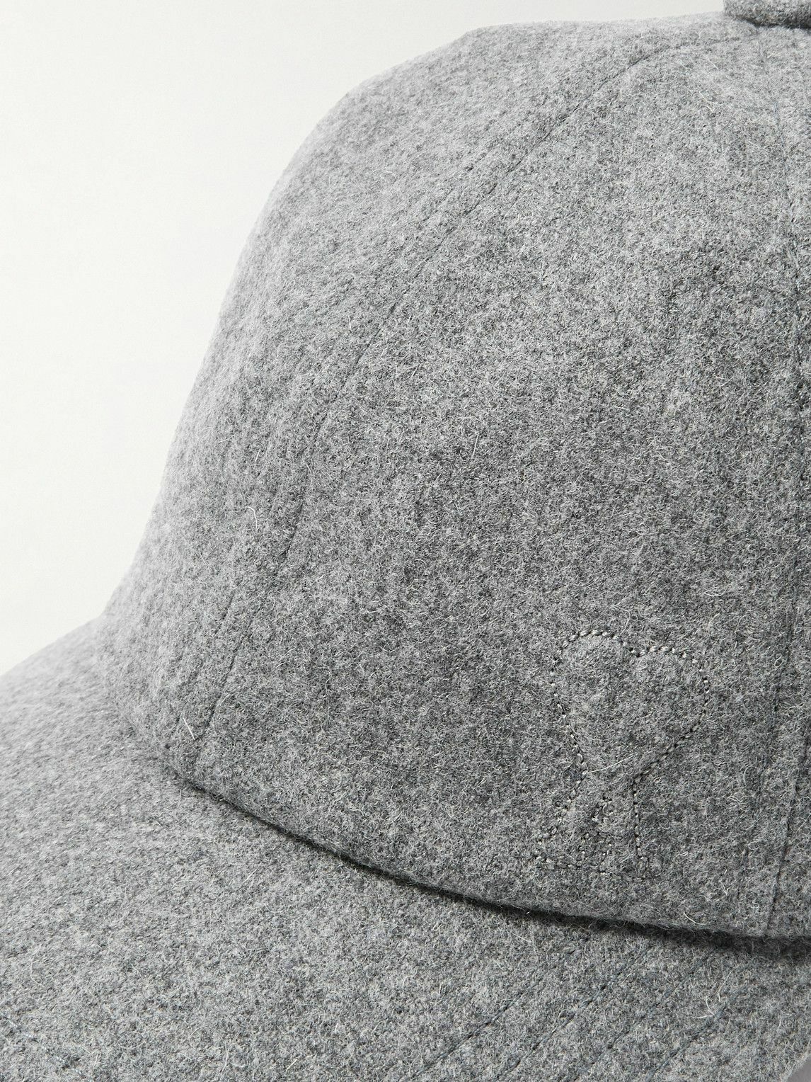 AMI PARIS - Logo-Embossed Brushed Virgin Wool-Flannel Baseball Cap