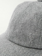 AMI PARIS - Logo-Embossed Brushed Virgin Wool-Flannel Baseball Cap