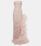 Marmar Halim Sequined ruffled tulle gown