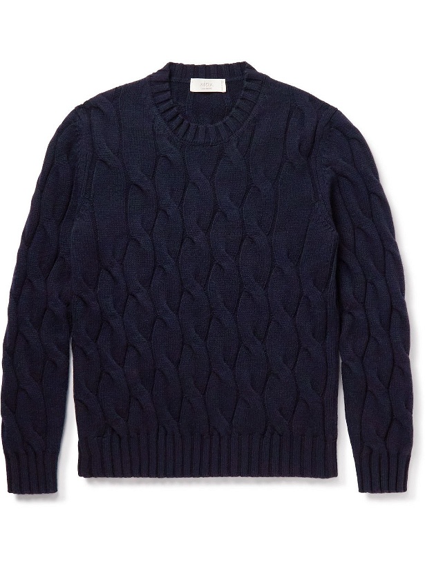 Photo: Altea - Cable-Knit Cashmere Sweater - Blue
