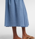 Faithfull Agora checked cotton midi skirt