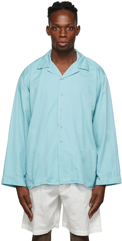 Photo: Cleverly Laundry Blue Long Sleeve Pyjama Shirt