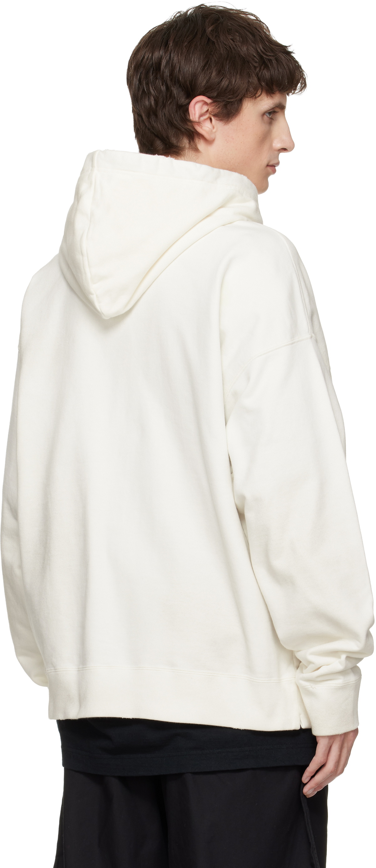 Maison MIHARA YASUHIRO White Happy Face Printed Distressed Hoodie