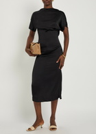 Tove Aker Low-back Satin Midi Dress Black