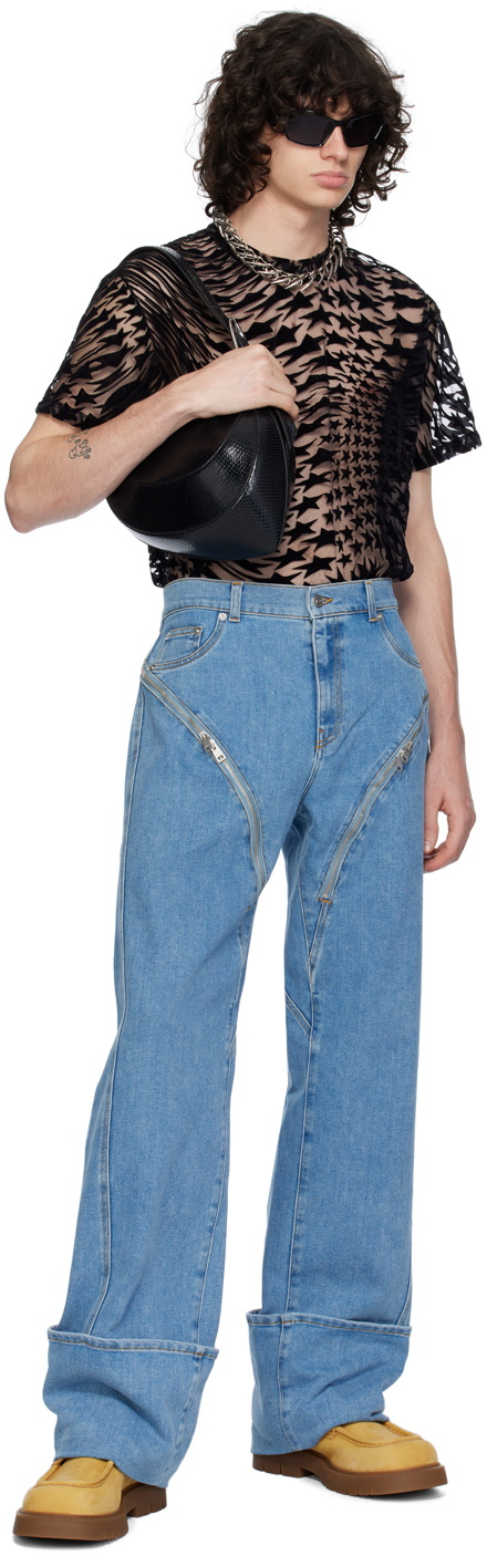 Mugler Blue Zip Jeans