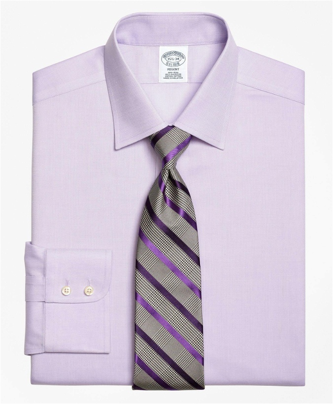 Photo: Brooks Brothers Men's Regent Regular-Fit Dress Shirt, Non-Iron Royal Oxford | Purple