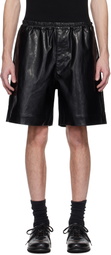 Karmuel Young Black Alt-Leather Square Shorts