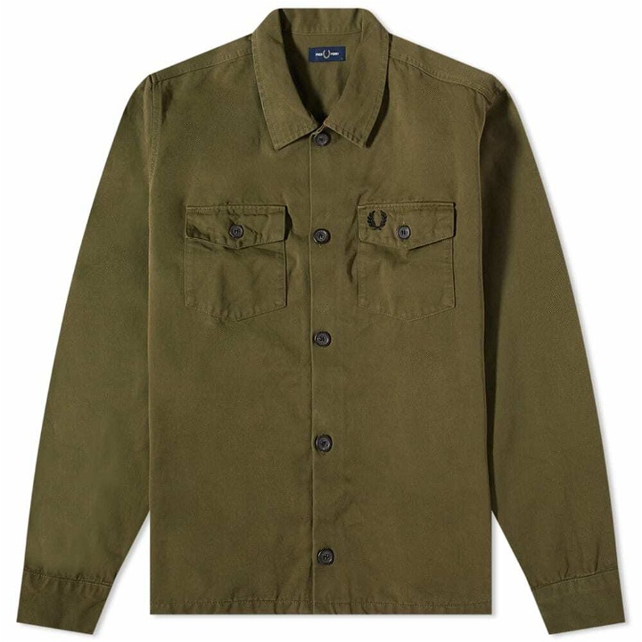 Photo: Fred Perry Authentic Men's Twill Overshirt in Uniform Green