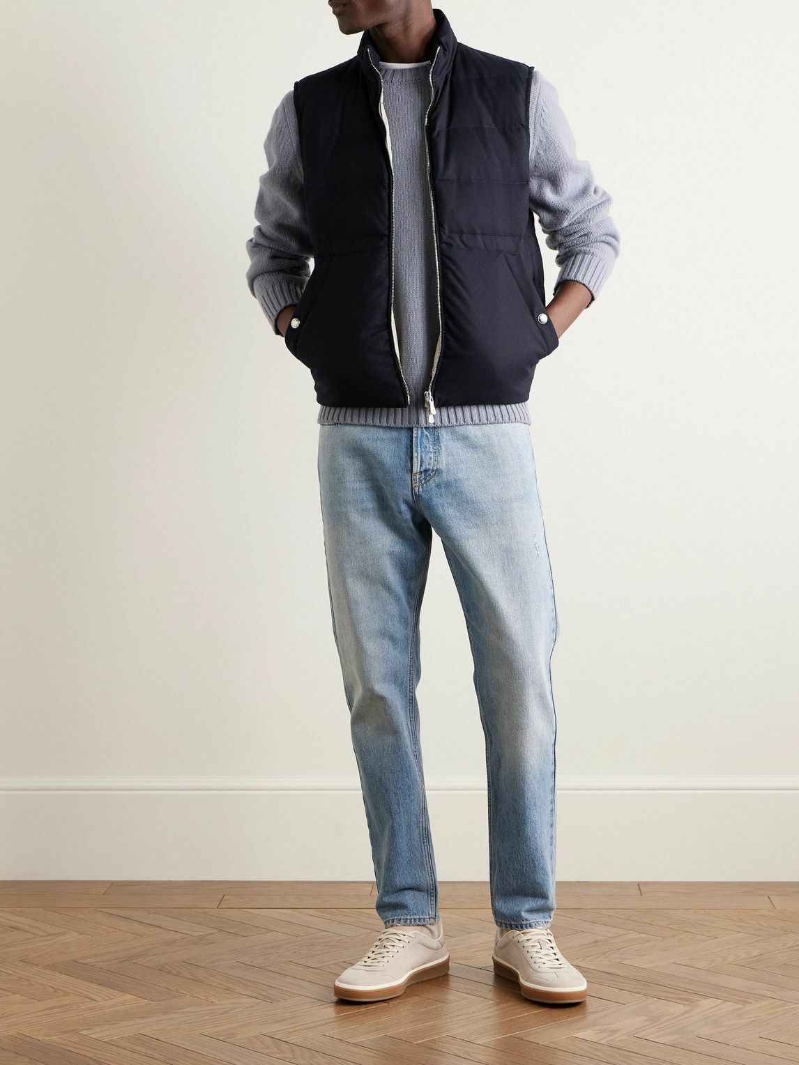 Eleventy - Quilted Wool Down Gilet - Blue