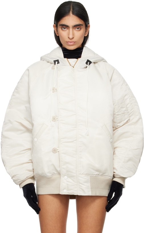 Photo: doublet Off-White Petal Mouth Hood Bomber Jacket