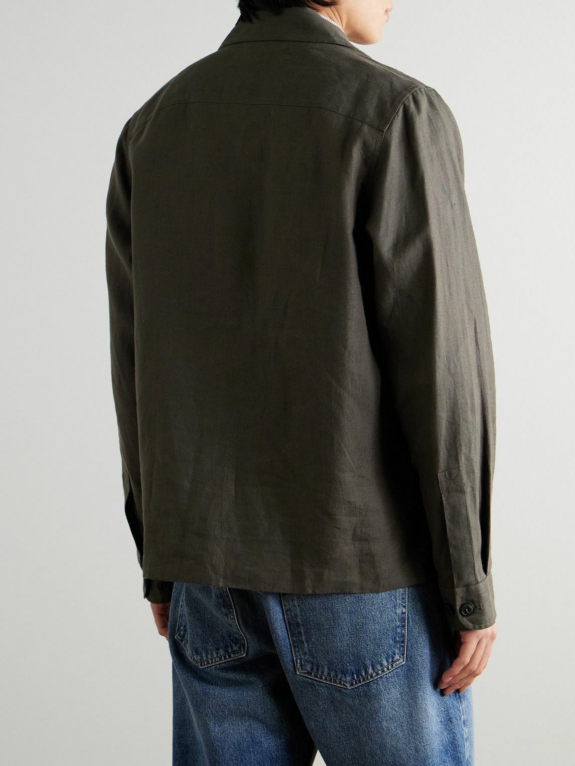 Belstaff - Forge Logo-Appliquéd Linen Overshirt - Green