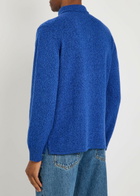 Begg & CO Player Melange Cashmere Polo Jumper Blue