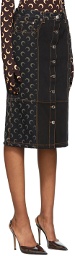 Marine Serre Black & Navy Denim Regenerated Moon Skirt