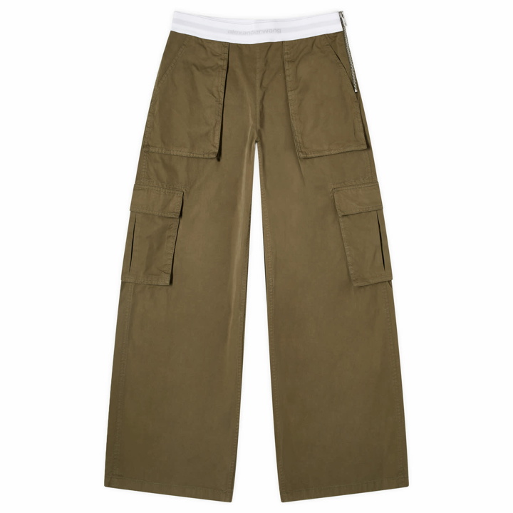Photo: Alexander Wang Women's Mid Rise Cargo Rave Pants in Army Green