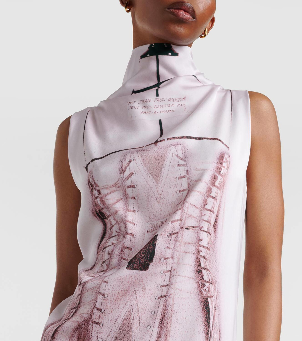 jean paul gaultier silk maxi dress 1970s Jean Patou by Jean Paul Gaultier Silk Brocade Evening Maxi Dress