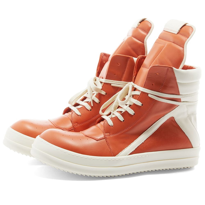 Photo: Rick Owens Men's Geobasket Sneakers in Orange/White