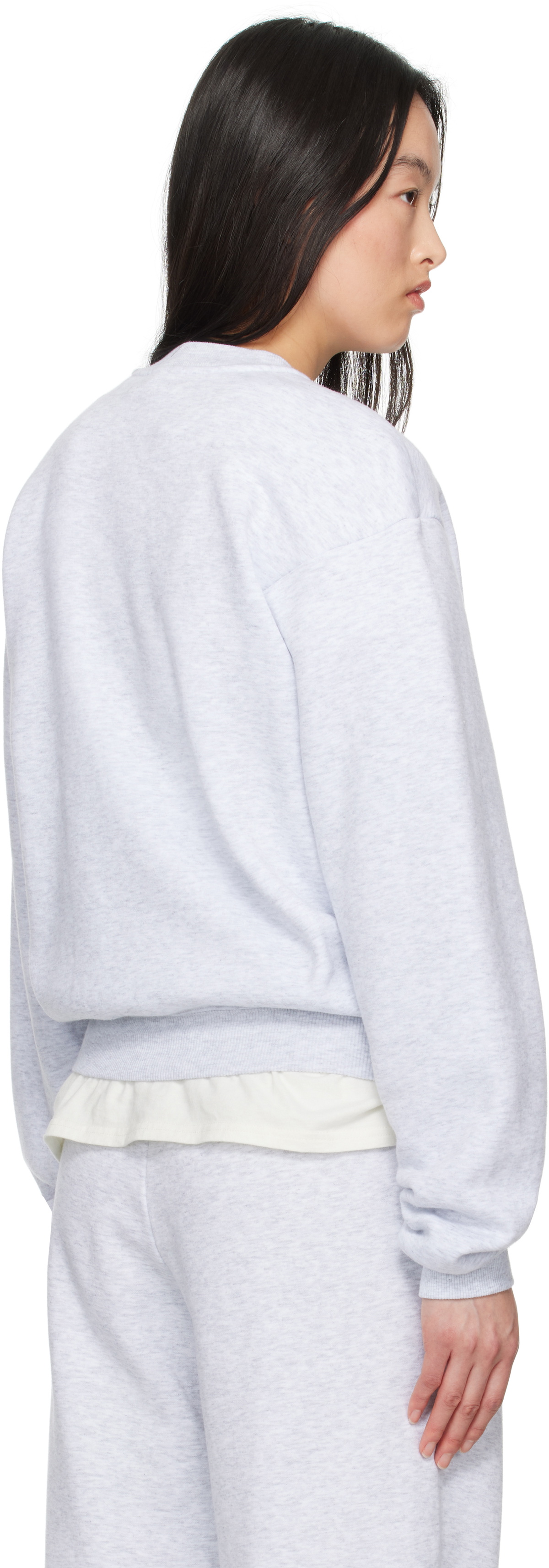 SKIMS Gray Cotton Fleece Classic Crewneck Sweatshirt