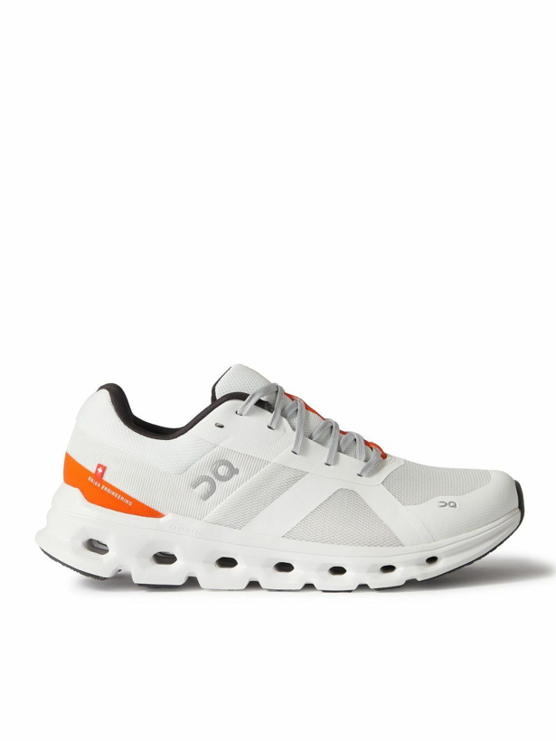 Photo: ON - Cloudrunner Rubber-Trimmed Mesh Running Sneakers - White