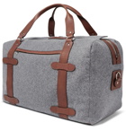 Brunello Cucinelli - Leather-Trimmed Wool Holdall - Gray