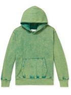 Les Tien - Garment-Dyed Fleece-Back Cotton-Jersey Hoodie - Green