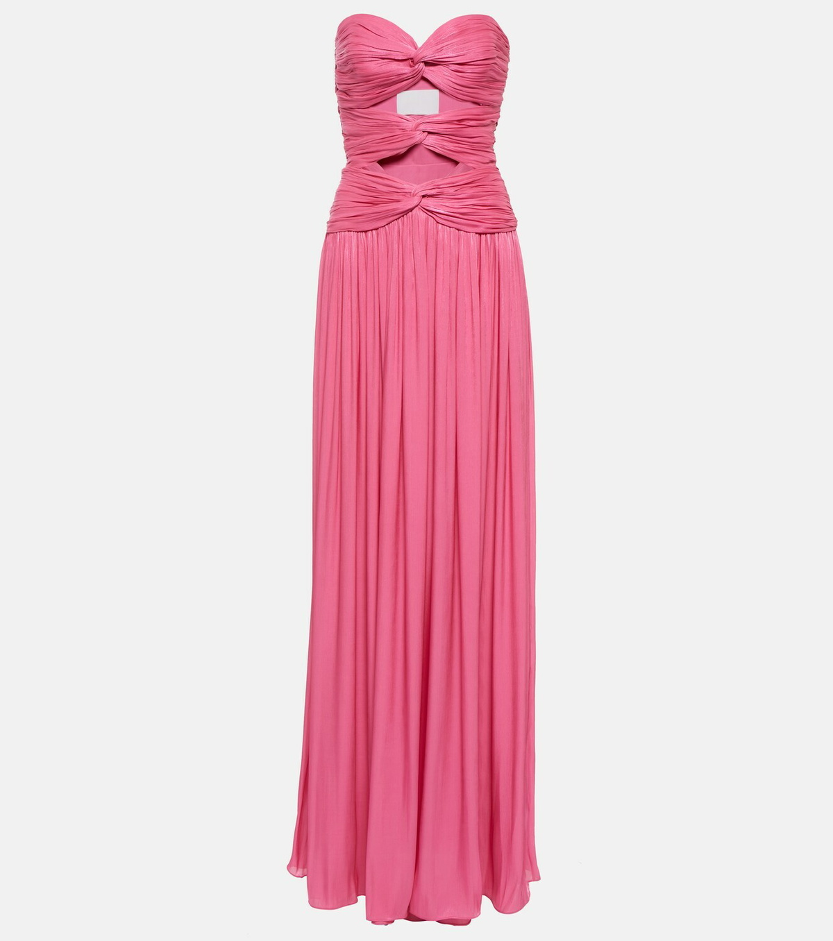 white christmas dresses Cut-Out Long A-Line Prom Dress with Twist Front– PromGirl main image 0