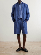 Paul Smith - Pleated Linen Drawstring Shorts - Blue
