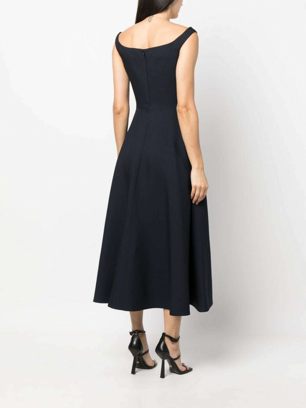 VALENTINO ワンピース Crepe Couture midi dress1004751 Crepe Couture Midi Dress for Woman in Pastel Gray | Valentino US