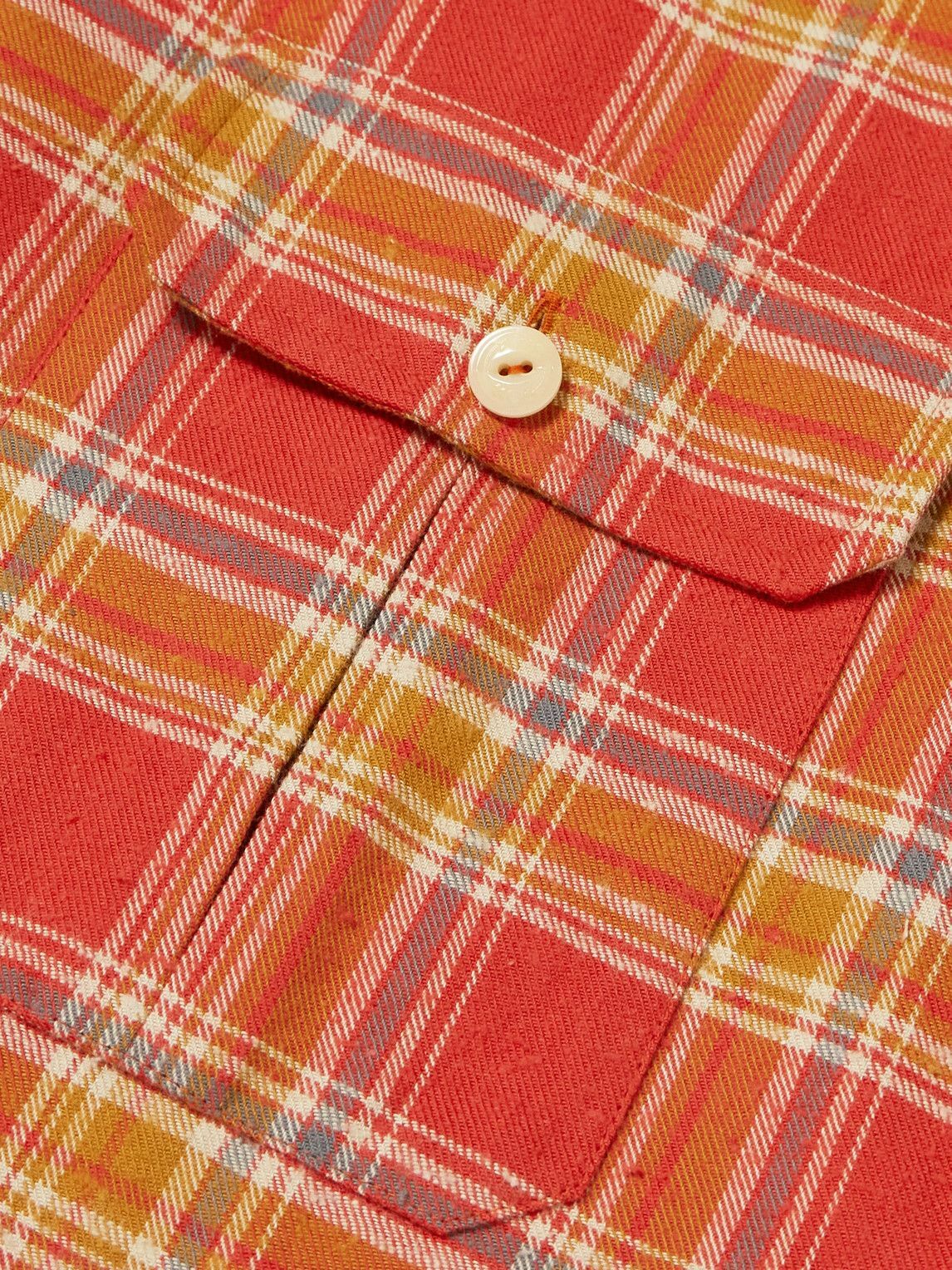 Drake's - HIM Checked Cotton-Flannel Shirt - Red