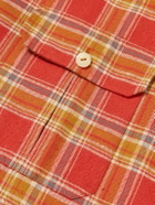 Drake's - HIM Checked Cotton-Flannel Shirt - Red