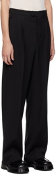 AMI Paris Black Pleated Trousers