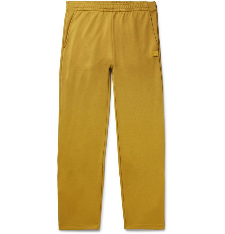 Photo: Acne Studios - Emmett Tech-Jersey Logo-Appliquéd Track Pants - Saffron