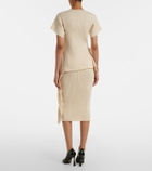 Stella McCartney Ribbed-knit cotton midi skirt