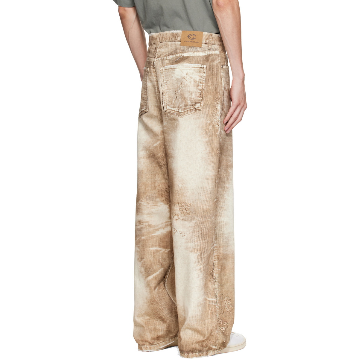CAMPERLAB Beige Corduroy Print Denim Loose Jeans